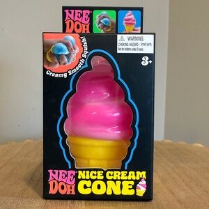 Nee Doh Ice Cream Cone Squishy Toy - Pink and Yellow